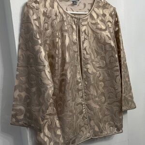 JM Collection Golden/Cream Sheer Lightweight Jacket Size PM